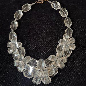 Rare Vintage Kenneth Jay Lane Clear Lucite Necklace Stunning, Slightly Used